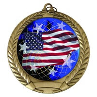 2-3/4" American Flag Holographic Mylar Medal MM292-FCL-570