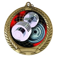 2-3/4" Weightlifter Holographic Mylar Medal MM292-FCL-574