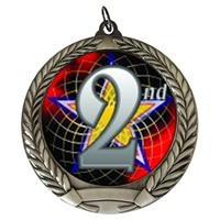 2-3/4" 2nd Place Holographic Mylar Medal MM292-FCL-582