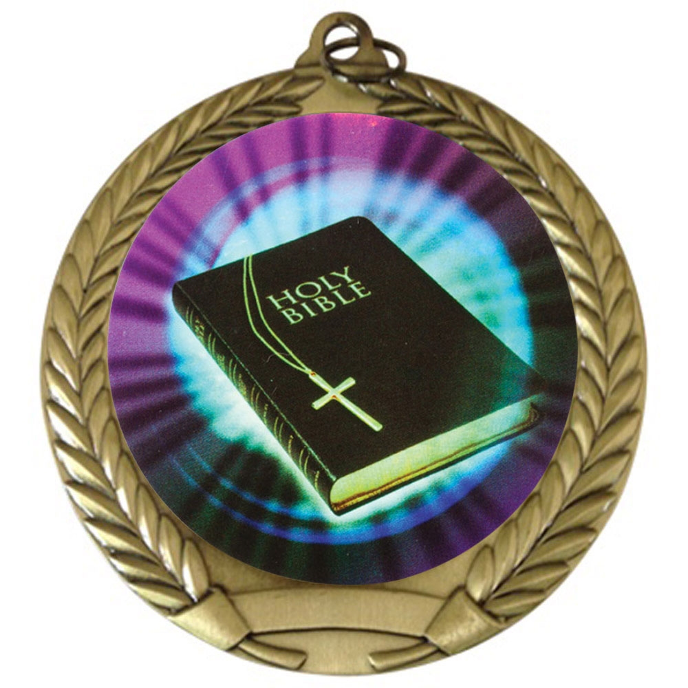2-3/4" Holy Bible Medal