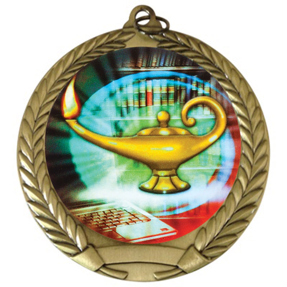 2-3/4" Scholastic Lamp Medal