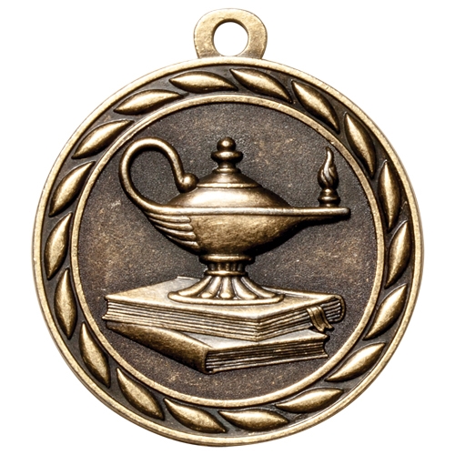 2" Scholastic Lamp of Knowledge Medal MS313