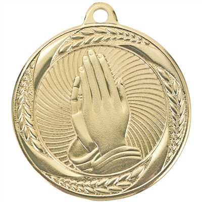 2" Bright Economy Praying Hands Medal (MS438)