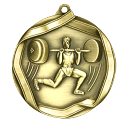 2-1/4" Male Weight Lifter Medal MS664