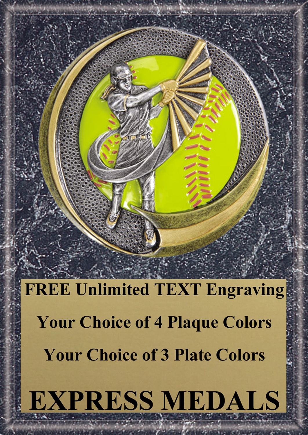 Motion Extreme Softball  Plaque 4x6 & 5x7 MX102-VL
