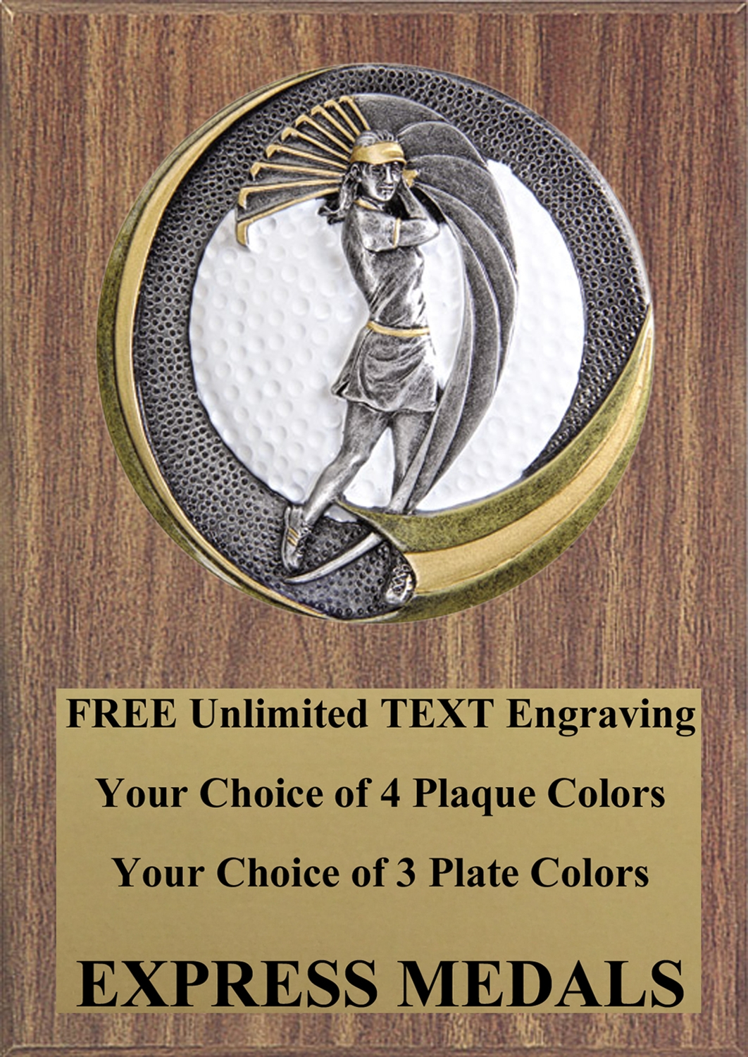 Motion Extreme Female Golf Plaque 4x6 & 5x7 MX104-VL