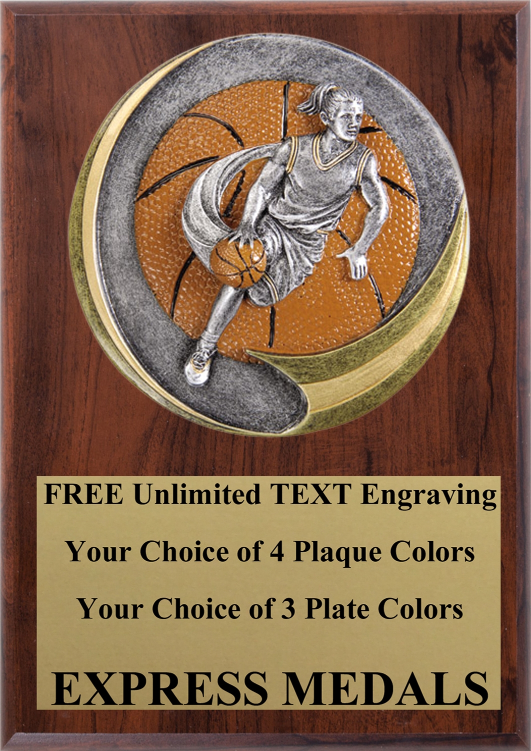 Motion Extreme Female Basketball Plaque 4x6 & 5x7 MX108-VL