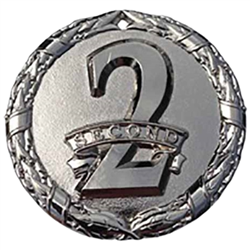 2" Shiny Wreath 2nd Place Medal NS02