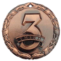 2" Shiny Wreath 3rd Place Medal NS03