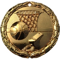 2" Shiny Wreath Basketball Medal NS06