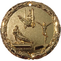 2" Shiny Wreath Gymnastics Medal NS11