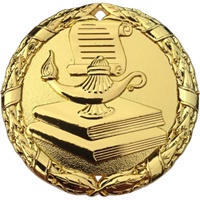 2" Shiny Wreath Lamp of Knowledge Medal NS13
