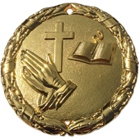 2" Shiny Wreath Religious Medal NS16