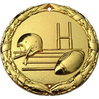 2" Shiny Wreath Football Medal NS17