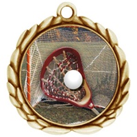 2-1/2" Wreath Color Insert Lacrosse Medal O32A-FCL-158