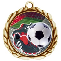 2-1/2" Wreath Color Insert Soccer Cleat Medal O32A-FCL-41