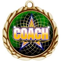 2-1/2" Wreath Color Insert Coach Medal O32A-FCL-442
