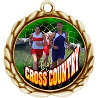 2-1/2" Wreath Color Insert Female X-Country Medal O32A-FCL-445