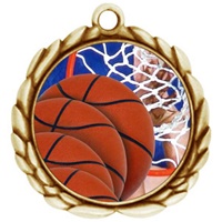2-1/2" Wreath Color Insert Basketball Medal O32A-FCL-8
