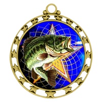 2-1/2" Superstar Color Insert Fishing Medal O34A-FCL-470