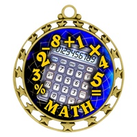 2-1/2" Superstar Color Insert Math Medal O34A-FCL-510