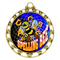 2-1/2" Superstar Color Insert Spelling Bee Medal O34A-FCL-554