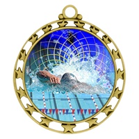 2-1/2" Superstar Color Insert Swimming Medal O34A-FCL-560