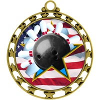 2-1/2" Superstar Flag Bowling Medal O34A-FCL-706