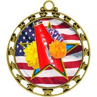 2-1/2" Superstar Flag Cheerleading Medal O34A-FCL-708