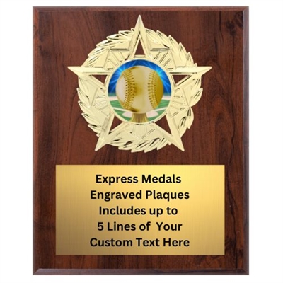 Star Mount Baseball Plaque (4 Sizes)