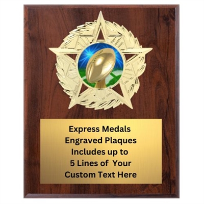 Star Mount Football Plaque (4 Sizes)