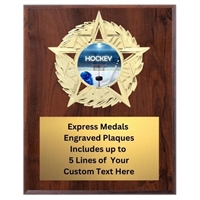 Star Mount Hockey Plaque (4 Sizes)