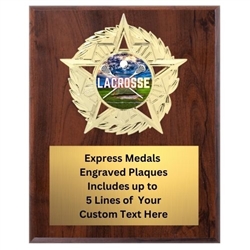 Star Mount Lacrosse Plaque (4 Sizes)