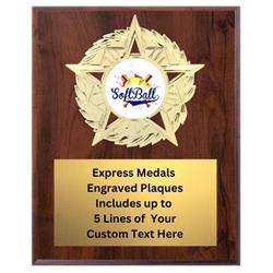 Star Mount Softball Plaque (4 Sizes)