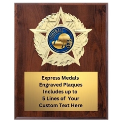 Star Mount Football Plaque (4 Sizes)