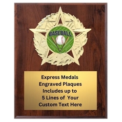 Star Mount Baseball Plaque (4 Sizes)
