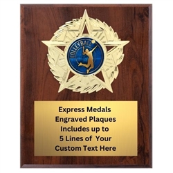 Star Mount Female Volleyball Plaque (4 Sizes)