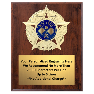 Star Mount Pickleball Plaque (4 Sizes)