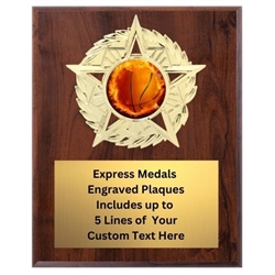 Star Mount Basketball Plaque (4 Sizes)