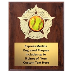 Star Mount Softball Plaque (4 Sizes)