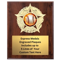 Star Mount Baseball Plaque (4 Sizes)