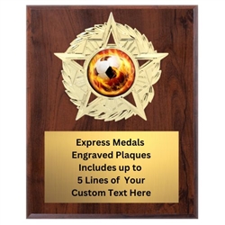 Star Mount Soccer Plaque (4 Sizes)