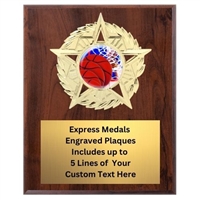 Star Mount Basketball Plaque (4 Sizes)