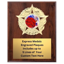 Star Mount Basketball Plaque (4 Sizes)