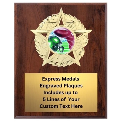 Star Mount Football Plaque (4 Sizes)