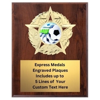 Star Mount Soccer Plaque (4 Sizes)