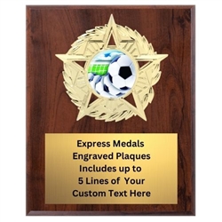 Star Mount Soccer Plaque (4 Sizes)