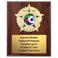 Star Mount Soccer Plaque (4 Sizes)