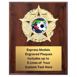 Star Mount Soccer Plaque (4 Sizes)