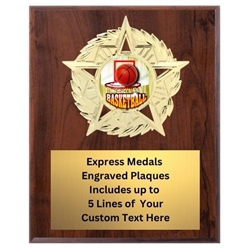Star Mount Basketball Plaque (4 Sizes)